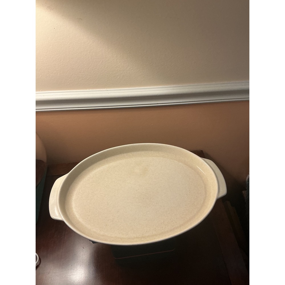 Lenox Temper-ware Floral Fantasy Oval Serving Platter 15.5" Green Rim Vintage